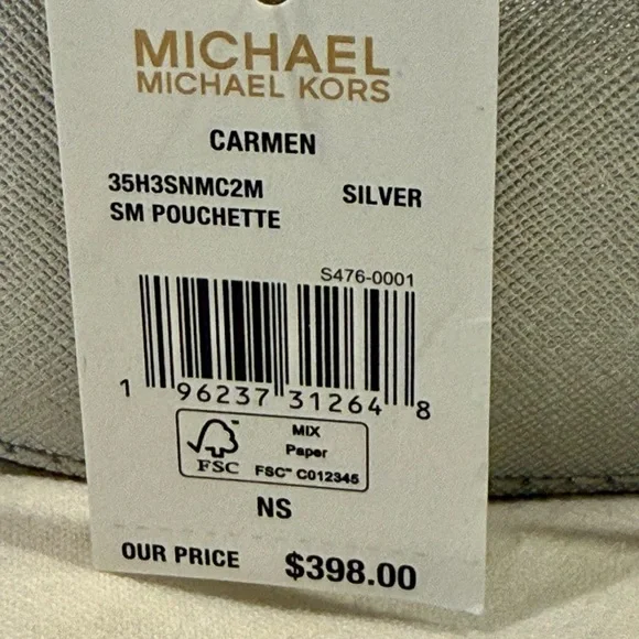 NWT Michael Kors Beautiful Shimmering Carmen Small Metallic Shoulder Bag - Picture 10 of 11